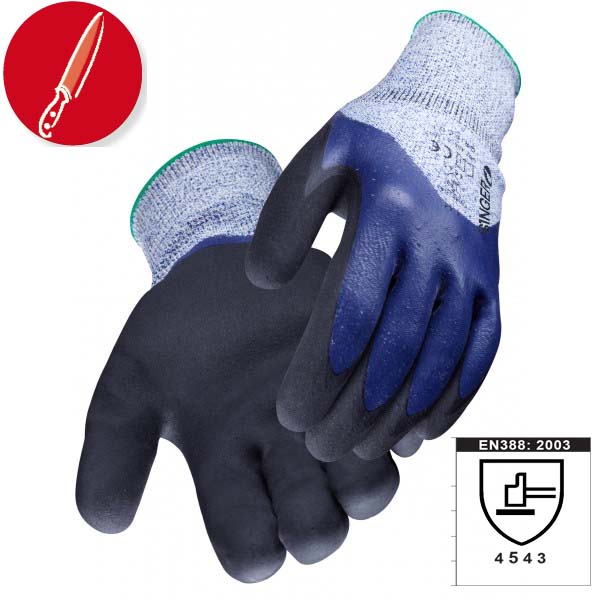 G & F Products Gants de travail enduits de latex de caoutchouc pour la  construction, bleu, motif froissé, taille S (vendus par douzaine, 12  paires)