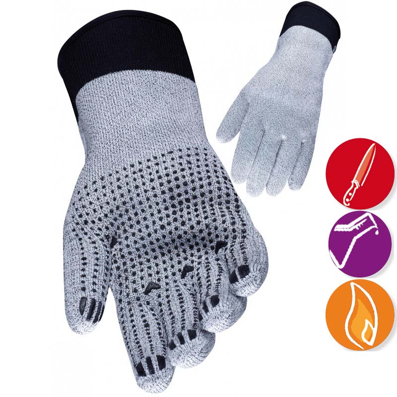 Gants anti chaleur 700BM15T avec manchette de protection (chaleur 100 °C)