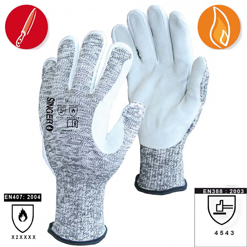 Gants anti-coupure TKV105 en fibre de Kevlar Jauge 10 enduit latex