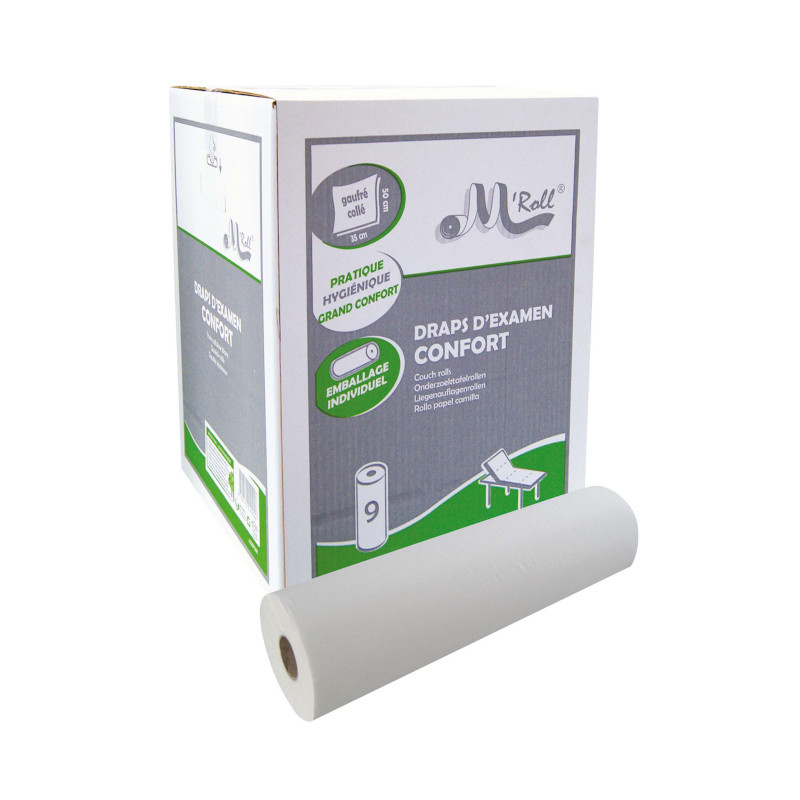 Voir la fiche produit Draps d'examen carton de 9 rouleaux blanc