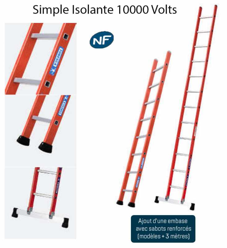 Voir la fiche produit Echelle simple isolante pour lectriciens - TUBESCA