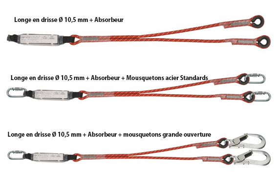 Longe double antichute avec absorbeur d'énergie ABS'O NDYAT - EPI