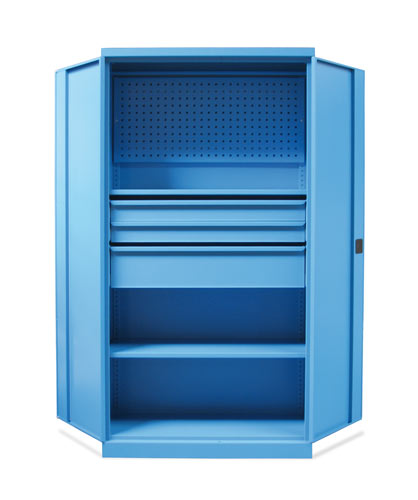 Voir la fiche produit Armoires hautes d'atelier modulables portes battantes gamme Supra - CARAY