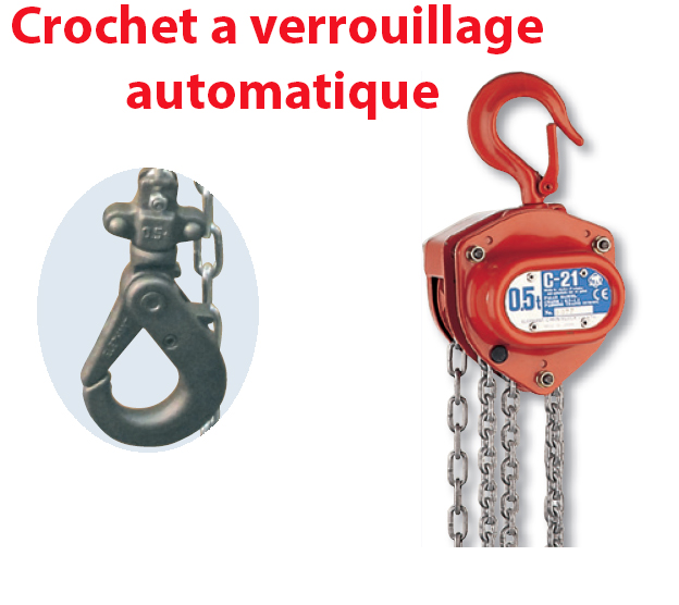 Voir la fiche produit Crochet de levage  verrouillage automatique pour palan Elephant C21 - ELEPHANT