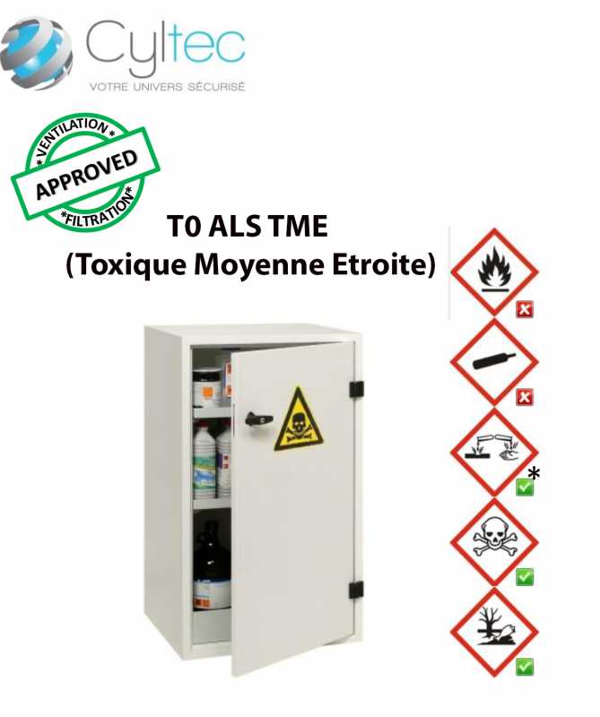 Voir la fiche produit Armoire de sûreté pour produits toxiques T0 ALSTME - CYLTEC