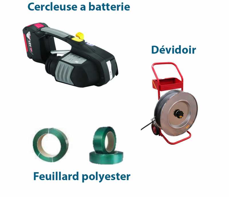 Voir la fiche produit Kit de cerclage emballage feuillard polyester - STOCKMAN