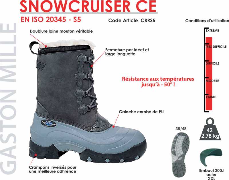 Voir la fiche produit Bottes securit grands froids SNOWCRUISER CE - GASTON MILLE